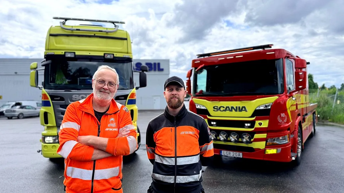Rickard och Bengt på Bärgningsteknik i Borås